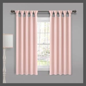 Lush Decor - Set of 2 84"x52" Insulated Knotted Tab Top Blackou Pink